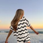 Women's Spring European And American Fashion Hollow Crochet Knit Short Sleeve Top And Casual Shorts Two Pieces Set Summer Vacation Beach