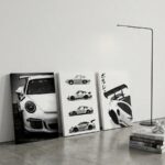 3Pcs/Set Optional Frame,Modern Sports Car Canvas Wall Art – Sleek White Car Prints, Minimalist Room Decor For Living Room, Bedroom & Hallway - Image 8