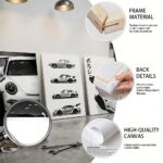 3Pcs/Set Optional Frame,Modern Sports Car Canvas Wall Art – Sleek White Car Prints, Minimalist Room Decor For Living Room, Bedroom & Hallway - Image 3