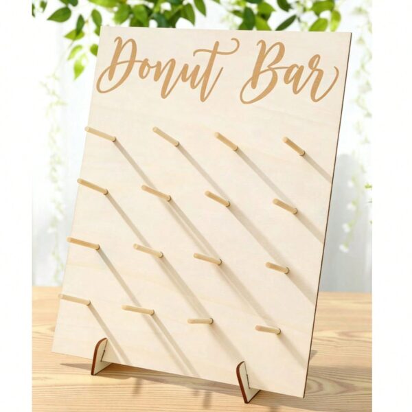 16-Hole Wooden Donut Display Stand, Home Donut Display Rack, Party Food Display Shelf, Birthday Wedding Family Gathering Food Stand, Donut Display Wooden Rack, Thanksgiving Christmas 2025 New Year Party Kitchen Cooking Rack