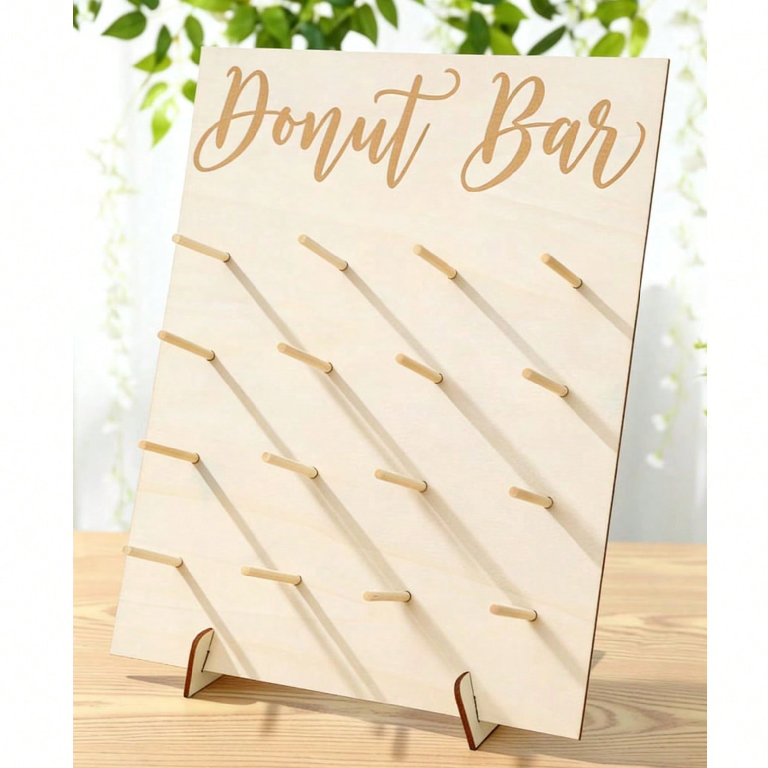 16-Hole Wooden Donut Display Stand, Home Donut Display Rack, Party Food Display Shelf, Birthday Wedding Family Gathering Food Stand, Donut Display Wooden Rack, Thanksgiving Christmas 2025 New Year Party Kitchen Cooking Rack - Image 5