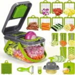 1pc Multi-Function Onion Chopper, Vegetable Cutter, Food Processor With Filter, Onion Chopper With Container, Carrot & Garlic Chopper With Container, Kitchen Tool, Kitchen Accessory, Suitable For Home/Restaurant Quick Onion Chopping