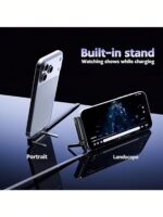 65W-240W Foldable Fast Charging Cable With Adjustable Phone Stand, Dual Type-C & USB-C Super Fast Charging, Bend-Proof Design, Compatible With Apple 15-17 Series, S, Suitable For Car And Home Use - Image 2