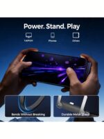 65W-240W Foldable Fast Charging Cable With Adjustable Phone Stand, Dual Type-C & USB-C Super Fast Charging, Bend-Proof Design, Compatible With Apple 15-17 Series, S, Suitable For Car And Home Use - Image 5