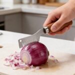 A Wooden Handle Chopper For Cutting Scallions, An Efficient Tool For Evenly Chopping Herbs And Garlic, Perfect For Home And Restaurant Meal Prep - Image 4