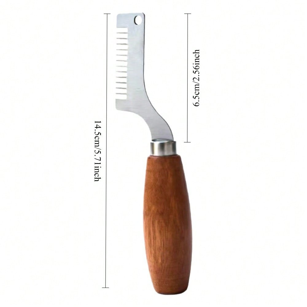 A Wooden Handle Chopper For Cutting Scallions, An Efficient Tool For Evenly Chopping Herbs And Garlic, Perfect For Home And Restaurant Meal Prep - Image 7
