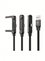 65W-240W Foldable Fast Charging Cable With Adjustable Phone Stand, Dual Type-C & USB-C Super Fast Charging, Bend-Proof Design, Compatible With Apple 15-17 Series, S, Suitable For Car And Home Use - Image 10