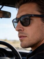 1pc Classic Travel & Hiking Design Lens, Suitable For Driving, Fishing And Other Outdoor Activities, Red Design With Red Rivets, Silicone Anti-Slip Pad, Street Fashion Glasses, Suitable For Summer Beach, Outdoor Activities And Travel - Image 6