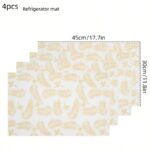 4pcs Waterproof Refrigerator Mats - Moisture-Proof, Anti-Slip, Washable And Reusable. Made Of EVA Material With A Novel Lemon Pattern. Suitable For Refrigerator And Kitchen Decor.Door Mat,Personalised Gift,Kitchen Essential,Tools,Kitchen Gadgets,Kitchen Essentials,Sushi,Cuisine,,Kitchen ,Kitchen - Image 3