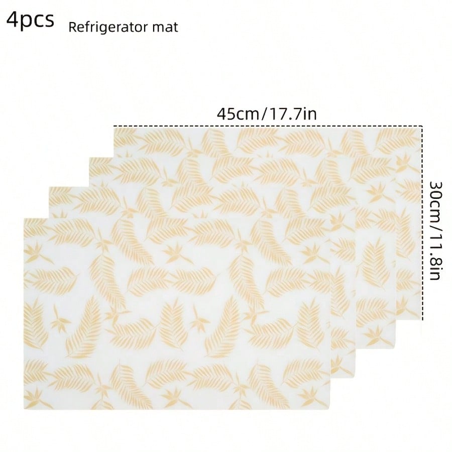 4pcs Waterproof Refrigerator Mats - Moisture-Proof, Anti-Slip, Washable And Reusable. Made Of EVA Material With A Novel Lemon Pattern. Suitable For Refrigerator And Kitchen Decor.Door Mat,Personalised Gift,Kitchen Essential,Tools,Kitchen Gadgets,Kitchen Essentials,Sushi,Cuisine,,Kitchen ,Kitchen - Image 3