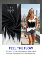 Women's 3D Geometric Pattern V-Neck Camisole Top, Suitable For Spring/Summer Festivals, Medium Stretch Casual Sports Vest Suitable For Music Festivals And Easter - Image 5