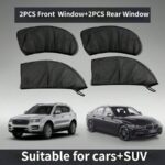 2pcs/4pcs Car Seat Back Anti-Mosquito Sunshade Net Curtain, Black Mesh Sunshade, Won't Block Vision Or Affect Window Operation, Protect From Sunlight And Heat, Front And Rear Window Sunshade, Car UV Protection, Won't Affect Window Up And Down - Image 3