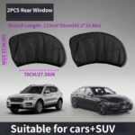 2pcs/4pcs Car Seat Back Anti-Mosquito Sunshade Net Curtain, Black Mesh Sunshade, Won't Block Vision Or Affect Window Operation, Protect From Sunlight And Heat, Front And Rear Window Sunshade, Car UV Protection, Won't Affect Window Up And Down - Image 5