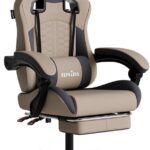 SUKIDA Ergonomic Gaming Chair for Adult, Comfortable Desk Chair with Massage, Comfy Headrest and Lumbar Support Pc Office chairs with Footrest, Height Adjustable Rotating Task Chairs