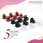 JASVERLIN Small Hair Claw Clips, Fine Thin Short Hair Accessories for Women Girls, Mini Tiny Claw Clip Cute Super Grip Plastic Jaw 50 Pcs (Dark Brown) - Image 7