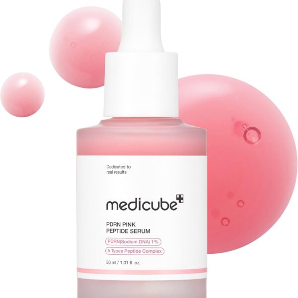 medicube Salmon DNA PDRN Pink Peptide Serum, Pink glow serum, Peptide, Niacinamide, Hydrating & Moisturising & Firming, Uneven Skin Tone, Korean Skincare | 1.01 fl.oz. (1.01 fl.oz., Salmon DNA PDRN)