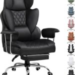 GTPLAYER Gaming Chair, Executive Office Desk Chair with Footrest Ergonomic Heavy Duty High Back Lumbar Support Home Recliner Swivel Computer Chairs, Black
