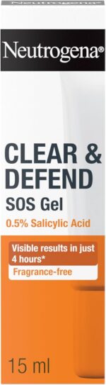 Neutrogena Clear and Defend SOS Gel (15ml), Oil-Free Face Gel for Spot-Prone Skin, with Purifying 0.5% Salicylic Acid to Help Reduce the Appearance of Spots - Image 2