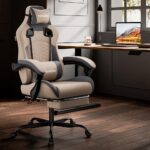 SUKIDA Ergonomic Gaming Chair for Adult, Comfortable Desk Chair with Massage, Comfy Headrest and Lumbar Support Pc Office chairs with Footrest, Height Adjustable Rotating Task Chairs - Image 2