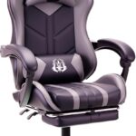 play haha Gaming Chair with Footrest & Lumbar Support,Reclining Swivel Chair,Ergonomic Gaming Chair for Adults, High-Back Racing Style,Adjustable Height with Headrest Pillow