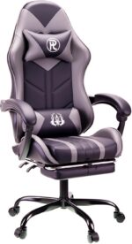play haha Gaming Chair with Footrest & Lumbar Support,Reclining Swivel Chair,Ergonomic Gaming Chair for Adults, High-Back Racing Style,Adjustable Height with Headrest Pillow