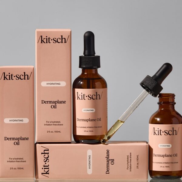 Kitsch Dermaplane Face Oil with Jojoba & Argan Oil – Hydrating Facial Formula for Dermaplaning Tool, Gua Sha & Razor Use – Irritation-Free Shave Oil for Soft, Radiant Skin – 60ml