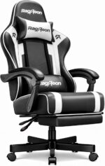 Gaming Chair for Adults Gaming Chairs-Video Game Chairs with Footrest Headrest and Lumbar Support Ergonomic Height Adjustable Game Reclining Chair for Gamer Oversize Black