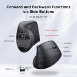 UGREEN Ergonomic Wireless Mouse, Bluetooth 5.4&2.4GHz Dual Modes Computer Mouse, 12-Month Battery, 4 Adjustable DPI 4000/2000/1600/1000, Silent 6-Buttons, for Windows/macOS/Android, Laptop/PC, etc. - Image 5
