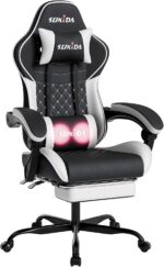 SUKIDA Gaming Chair, Ergonomic Computer Chairs with Footrest, Comfy Office Chair with Headrest, Massage Gaming Chair for Adult, Height Adjustable Pc Chair, 360° Swivel - Image 4