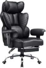 COMHOMA Big and Tall Office Chair Heavy Duty Executive Desk Chair with Footrest, Ergonomic High Back PU Leather Swivel Reclining Computer Chairs for Home