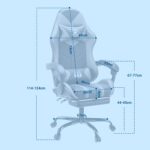 play haha Gaming Chair with Footrest & Lumbar Support,Reclining Swivel Chair,Ergonomic Gaming Chair for Adults, High-Back Racing Style,Adjustable Height with Headrest Pillow - Image 6