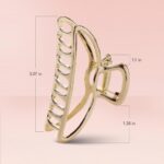 Kitsch Metal Hair Clip for Women - Durable & Elegant Metal Hair Clip, Perfect for Everyday & Special Occasions - Gold, Pack of 1 - Image 2