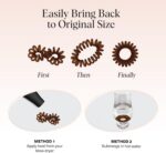 Kitsch Spiral Hair Ties for Women – Coiled Plastic Hair Ties No Damage, Ponytail Holders for Thick and Thin Hair – Creaseless and Dent-Free, Phone Cord Style | Ideal Gifts for Women - Brunette, 8 Pcs - Image 9