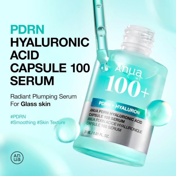 Anua PDRN Hyaluronic Acid Capsule 100 Serum, Radiant Face Serum, Salmon DNA, Hyaluronic Acid, Hydration, Moisture Plumping Effect, Lightweight, Glass Skin,...