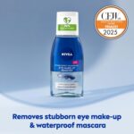 NIVEA Double Effect Waterproof Eye Make-Up Remover (125ml), Daily Use Face Cleanser for Make-Up and Mascara with Cornflower Extract and Biotin - Image 3