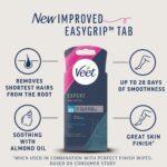 Veet Expert Waxing Strips for Sensitive Skin - 20 Cold Wax Strips & 4 Finish Wipes for Eyebrow, Facial Hair Removal - Hydrating, Exfoliating, Ideal for Face - Image 2