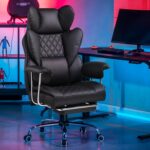 GTPLAYER Gaming Chair, Executive Office Desk Chair with Footrest Ergonomic Heavy Duty High Back Lumbar Support Home Recliner Swivel Computer Chairs, Black - Image 2