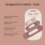 Kitsch Flat Claw Clips for Women - Strong Grip, Comfortable Design | Durable Plastic, Glossy Finish | Lay Down Claw Clip | For All Hair Types | Ideal Gifts for Women - Terracotta, 3pcs - Image 7