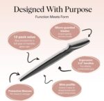 Kitsch Dermaplane Razor for Women Face – Face Razors for Women & Men, Eyebrow Trimmer & Face Shaver – Exfoliating Facial Razor & Skin Care Tool for Smoother Skin - Black, 12 pcs - Image 3
