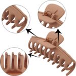 JOYOYO 4 Pcs Hair Claw Clips Hair Clips for Women and Girls Thick Hair - Natural Colors Lightweight Non-slip with Comb Teeth Strong Hold Large Size 4.3 Inch - Image 2