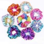 Hair Scrunchies, 8 Pack Shiny Metallic Scrunchies Elastic Hair Ties Colorful Mermaid Hair Bands Ponytail Holders Soft Hair Scrunchy Bobbles Hair Accessories...