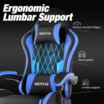 Gaming Chair with Footrest, Ergonomic Gaming Chair, Computer Chair with Lumbar Support, Head Rest, Height Adjustable PC Chairs with 360°-Swivel Seat for Office or Gaming, Black Blue - Image 4