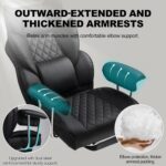 GTPLAYER Gaming Chair, Executive Office Desk Chair with Footrest Ergonomic Heavy Duty High Back Lumbar Support Home Recliner Swivel Computer Chairs, Black - Image 6