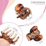 JASVERLIN Small Hair Claw Clips, Fine Thin Short Hair Accessories for Women Girls, Mini Tiny Claw Clip Cute Super Grip Plastic Jaw 50 Pcs (Dark Brown) - Image 2