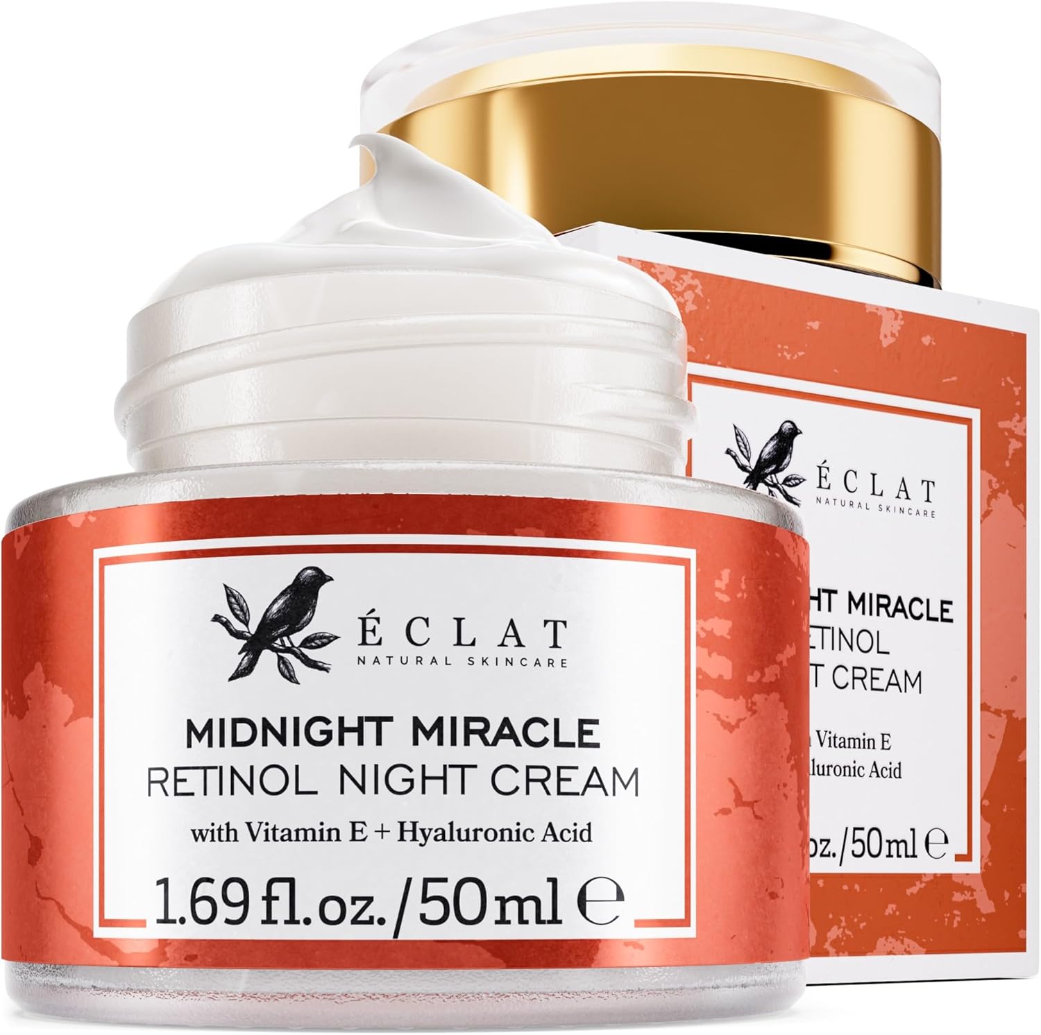 71RPQ8niarL._AC_SL1500_ Eclat Skincare Retinol Night Cream – Advanced Retinol Cream for Face with Hyaluronic Acid – Anti Aging to Smooth Wrinkles & Fine Lines - Firming & Hydrating Face Moisturizer for Women and Men 50 ml - Image 1