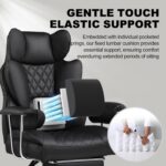 GTPLAYER Gaming Chair, Executive Office Desk Chair with Footrest Ergonomic Heavy Duty High Back Lumbar Support Home Recliner Swivel Computer Chairs, Black - Image 4