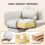 Warmiehomy Big and Tall Office Chair for Home, Cross Legged Office Chair with Footrest, Ergonomic Heavy Duty Office Chair with 155° Recline & Armrests, Computer Desk Chair 72 * 50 * 120CM (White) - Image 2