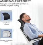 YONISEE Office Chair - Ergonomic Desk Chair with Lumbar Support Headrest Adjustable, Padded Flip-up Armrests Comfy Seat Cushion High Back Executive Manager Chair For Home Office - Image 5