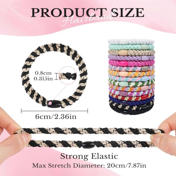 Sularpek 15 Pcs Hair Bobbles, Mixed Color Elastic Hair Ties for Women and Girls, Thick No Damage Bands, Ponytail Holders