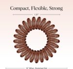 Kitsch Spiral Hair Ties for Women – Coiled Plastic Hair Ties No Damage, Ponytail Holders for Thick and Thin Hair – Creaseless and Dent-Free, Phone Cord Style | Ideal Gifts for Women - Brunette, 8 Pcs - Image 5